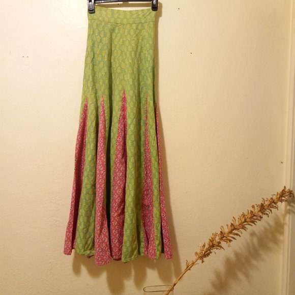 High Waisted Pieced/Patchwork Maxi Skirt